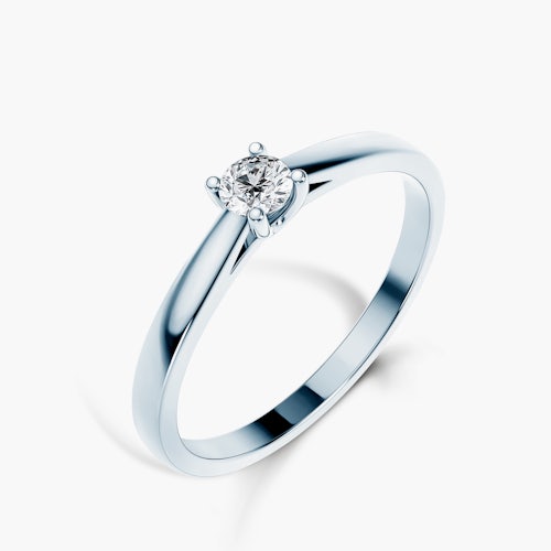 Pierścionek zaręczynowy SAVICKI: białe złoto, diament